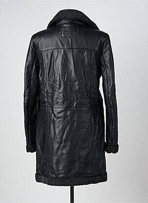 Manteau long coupe cintrée sans capuche noir ROSE GARDEN femme