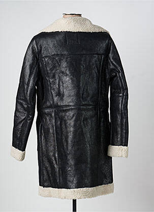 Manteau long coupe droite sans capuche noir ROSE GARDEN femme
