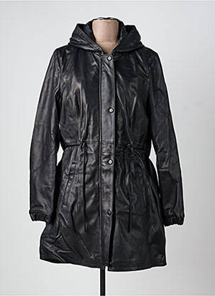 Parka manches longues a capuche noir ROSE GARDEN femme