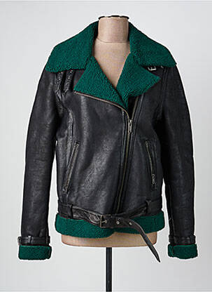 Blouson effet matière satinée noir ROSE GARDEN femme