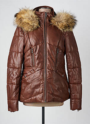Doudoune poches a capuche marron ROSE GARDEN femme