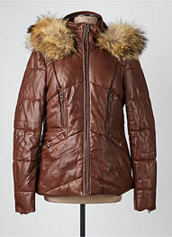 Doudoune poches a capuche marron ROSE GARDEN femme
