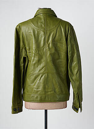 Veste en cuir poches vert ROSE GARDEN femme