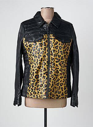 Veste en cuir poches noir ROSE GARDEN femme