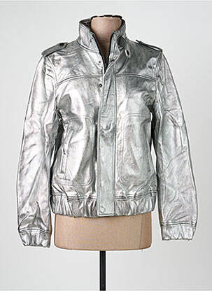 Blouson effet matière satinée argent ROSE GARDEN femme