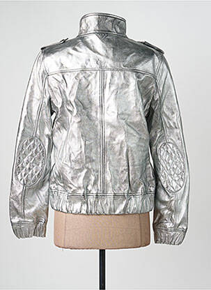 Blouson effet matière satinée argent ROSE GARDEN femme