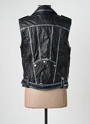 Veste en cuir coupe cintrée noir ROSE GARDEN femme