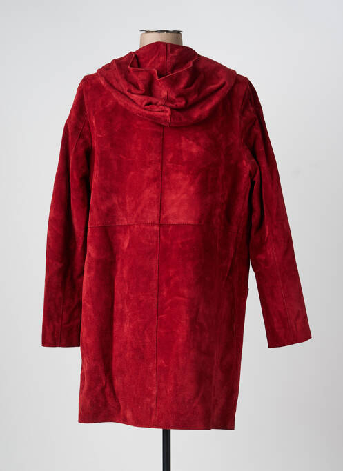 Veste en cuir poches rouge ROSE GARDEN femme
