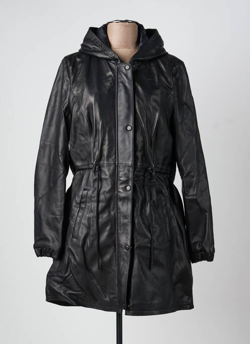 Parka manches longues a capuche noir ROSE GARDEN femme