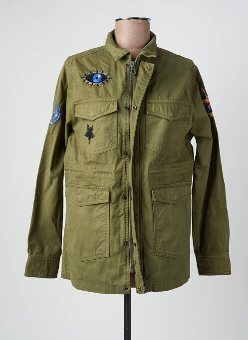 Parka manches longues sans capuche vert ROSE GARDEN femme