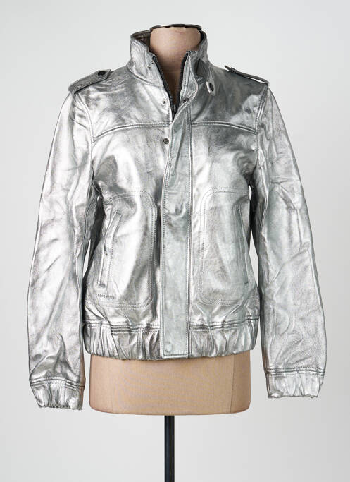 Blouson col col montant argent ROSE GARDEN femme