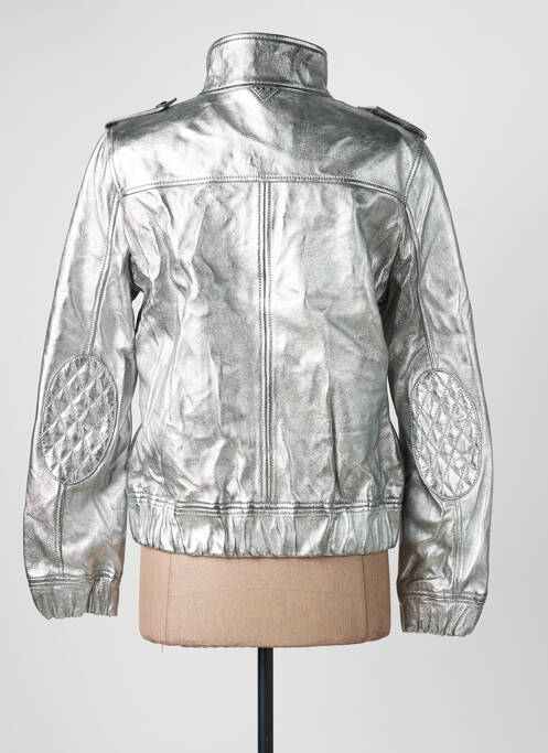 Blouson col col montant argent ROSE GARDEN femme