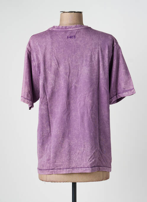 T-shirt sérigraphie manches courtes violet ROSE GARDEN femme