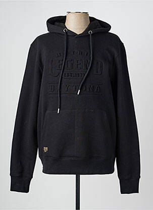 Sweat-shirt à capuche broderie manches longues noir DAYTONA homme