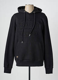 Sweat-shirt à capuche broderie manches longues noir DAYTONA homme