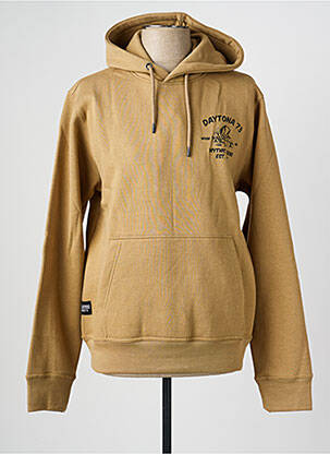 Sweat-shirt à capuche poches manches longues marron DAYTONA homme