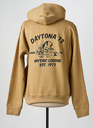 Sweat-shirt à capuche poches manches longues marron DAYTONA homme