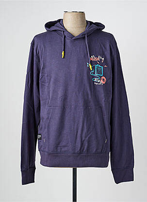 Sweat-shirt à capuche tissage jersey manches longues bleu DAYTONA homme