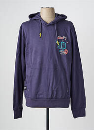 Sweat-shirt à capuche tissage jersey manches longues bleu DAYTONA homme