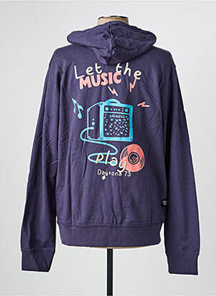 Sweat-shirt à capuche tissage jersey manches longues bleu DAYTONA homme
