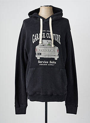 Sweat-shirt à capuche tissage jersey manches longues noir DAYTONA homme