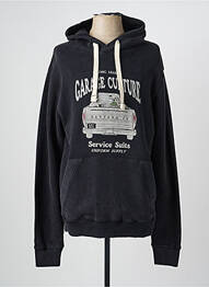 Sweat-shirt à capuche tissage jersey manches longues noir DAYTONA homme
