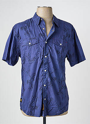 Chemise manches longues coupe droite bleu DAYTONA homme