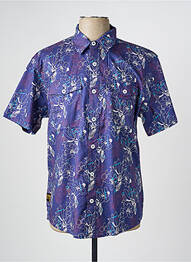 Chemise manches courtes imprimé fantaisie bleu DAYTONA homme
