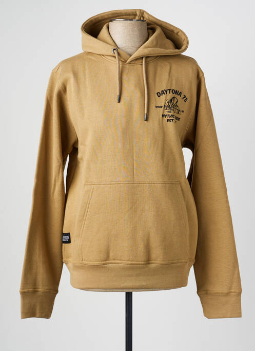 Sweat-shirt à capuche poches manches longues marron DAYTONA homme