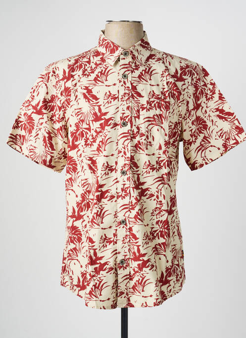 Chemise manches courtes imprimé fantaisie beige DAYTONA homme