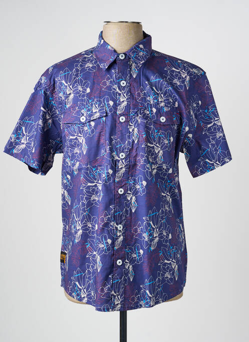 Chemise manches courtes imprimé fantaisie bleu DAYTONA homme