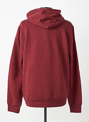 Sweat-shirt à capuche finition bords-côtes manches longues rouge DAYTONA homme