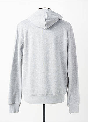 Sweat-shirt à capuche finition bords-côtes manches longues gris DAYTONA homme
