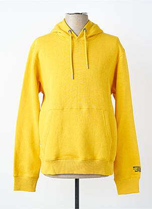 Sweat-shirt à capuche poches manches longues jaune DAYTONA homme