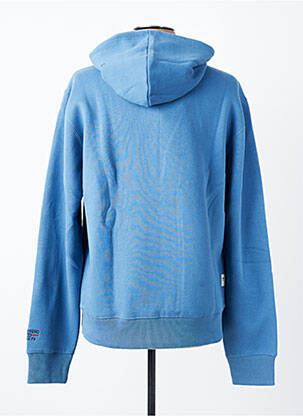 Sweat-shirt à capuche poches manches longues bleu DAYTONA homme