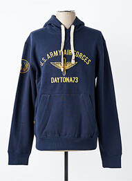 Sweat-shirt à capuche broderie manches longues bleu DAYTONA homme