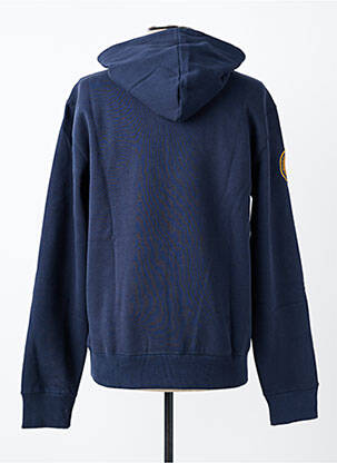 Sweat-shirt à capuche broderie manches longues bleu DAYTONA homme