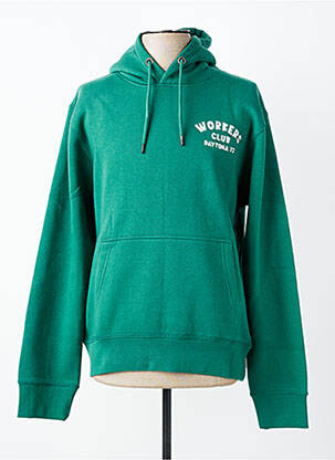 Sweat-shirt à capuche broderie manches longues vert DAYTONA homme