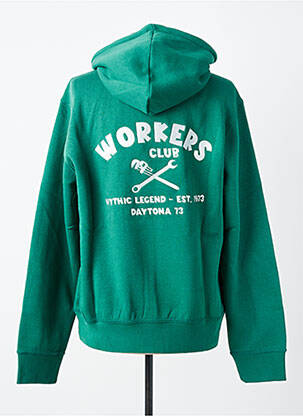 Sweat-shirt à capuche broderie manches longues vert DAYTONA homme