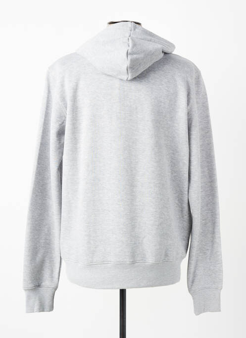 Sweat-shirt à capuche finition bords-côtes manches longues gris DAYTONA homme