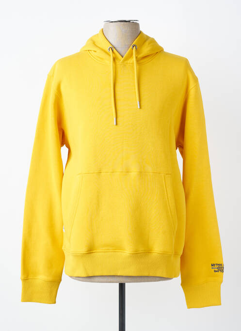 Sweat-shirt à capuche poches manches longues jaune DAYTONA homme