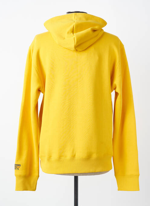 Sweat-shirt à capuche poches manches longues jaune DAYTONA homme