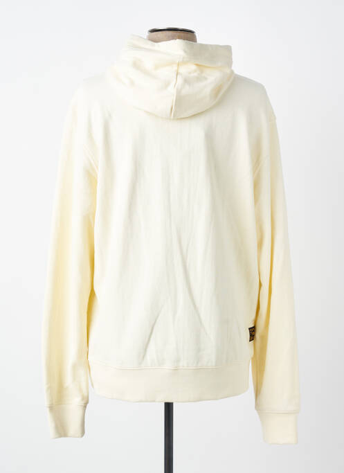 Sweat-shirt à capuche sérigraphie floquée manches longues beige DAYTONA homme