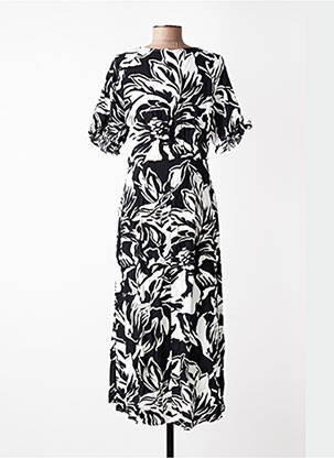 Robe longue imprimé fantaisie manches courtes noir LPB femme