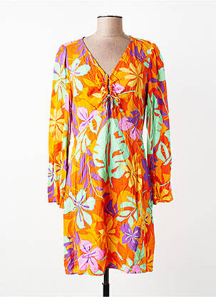 Robe courte manches longues manches longues orange LPB femme