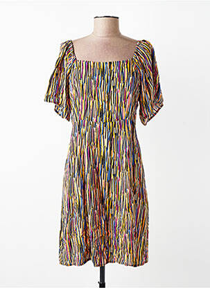 Robe mi-longue manches courtes manches courtes noir LOLA ESPELETA femme