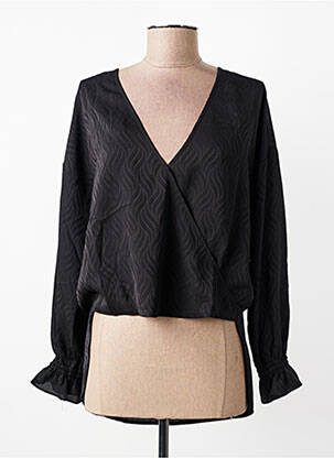Blouse imprimé fantaisie manches longues noir LPB femme