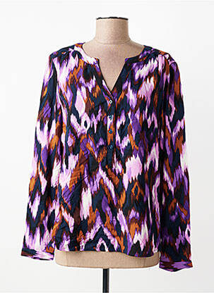 Blouse tissage popeline manches longues violet STREET ONE femme