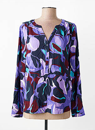 Blouse tissage popeline manches longues violet STREET ONE femme
