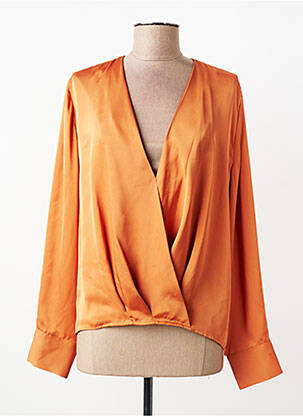 Blouse poignets boutonnés avec fente manches longues orange KOCCA femme